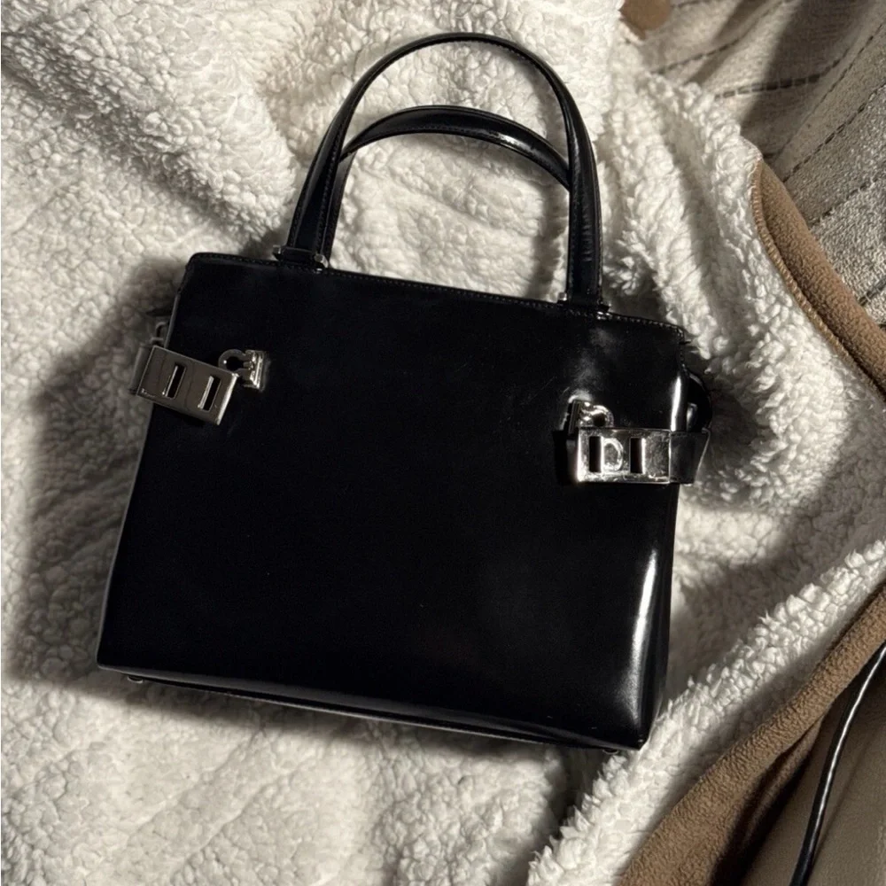 Salvatore Ferragamo Wanda Black Satchel with Silver Accents - Picture 5 of 8